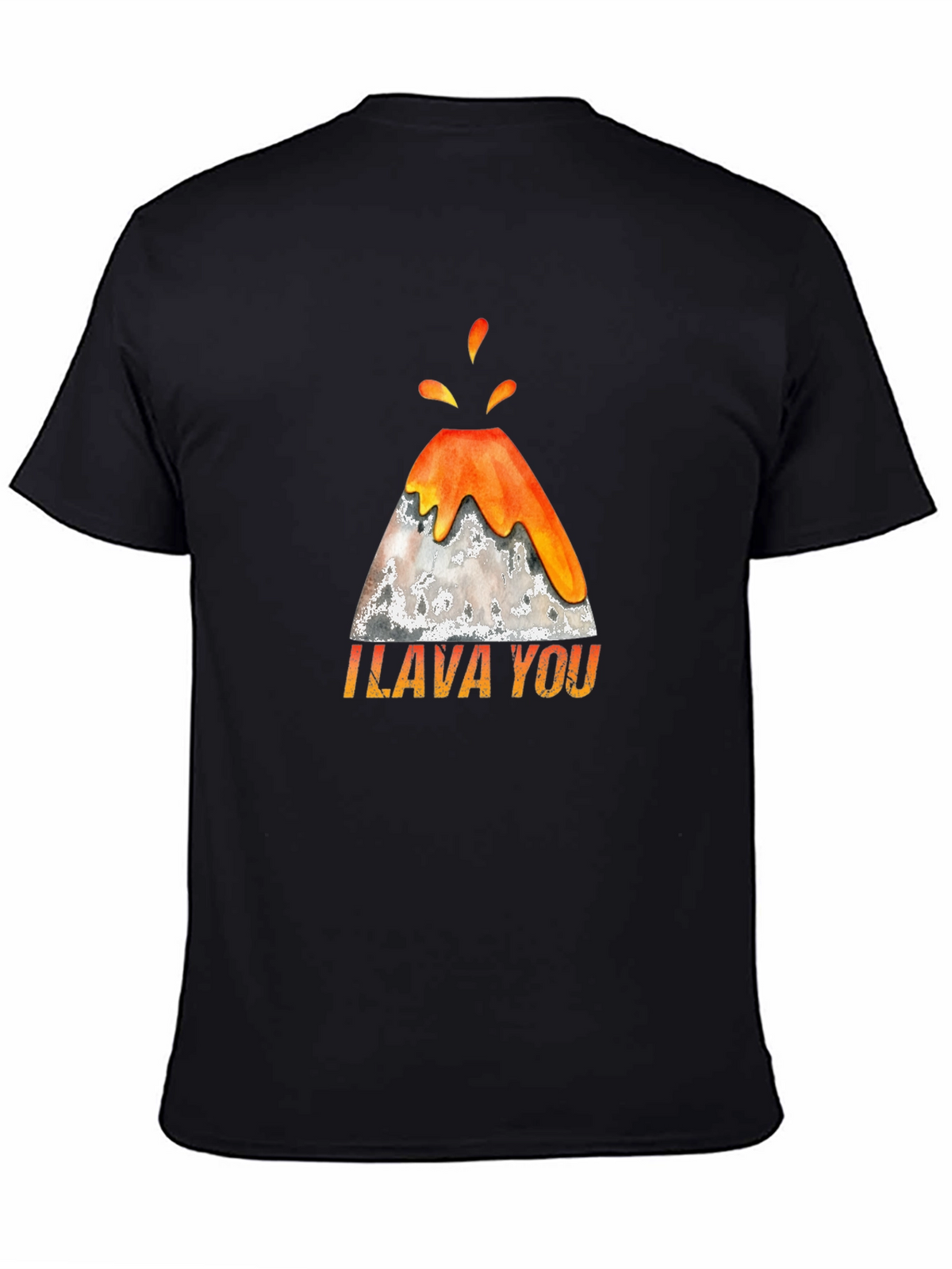 I Lava You Volcano Graphic Tee - Black Cotton T-Shirt