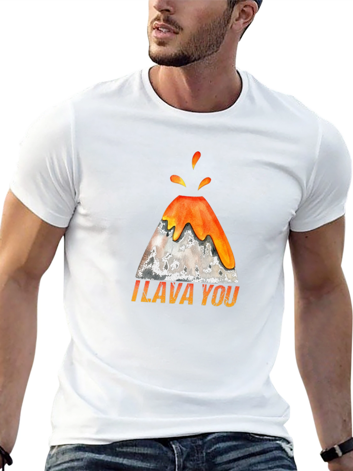 I Lava You Volcano Graphic Tee - Black Cotton T-Shirt