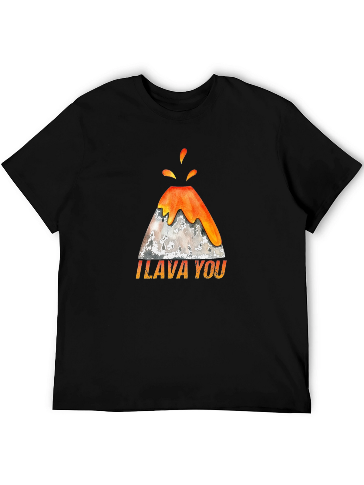 I Lava You Volcano Graphic Tee - Black Cotton T-Shirt