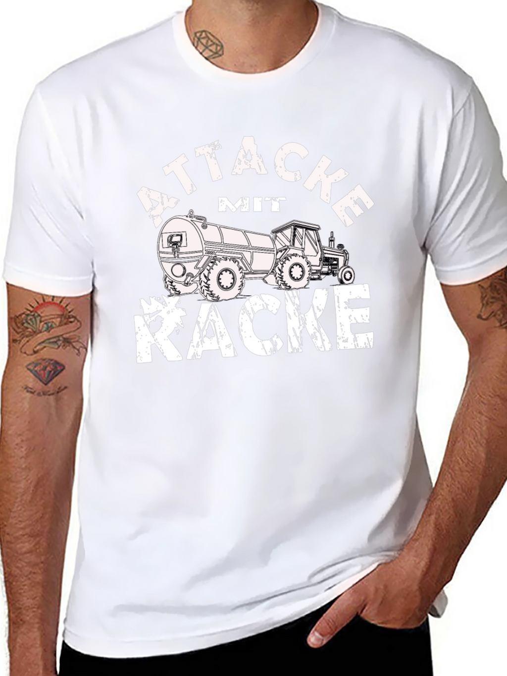 Attacke Mit Kacke Funny Tractor T-Shirt