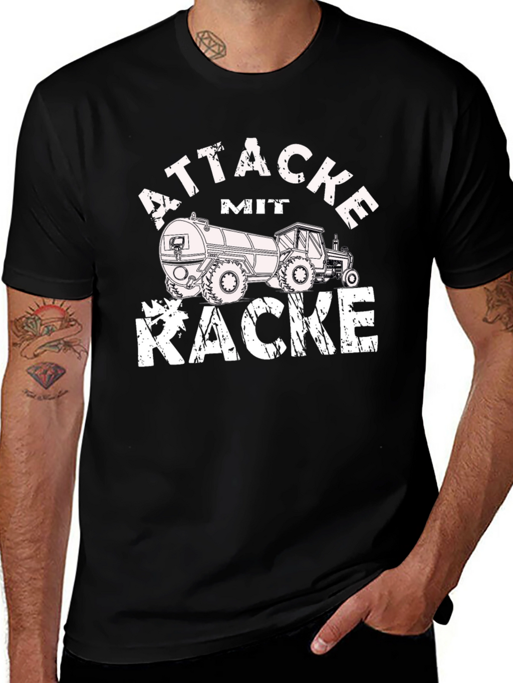 Attacke Mit Kacke Funny Tractor T-Shirt
