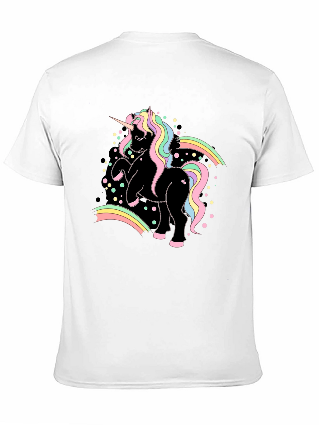 Unicorn Rainbow Graphic Black T-Shirt
