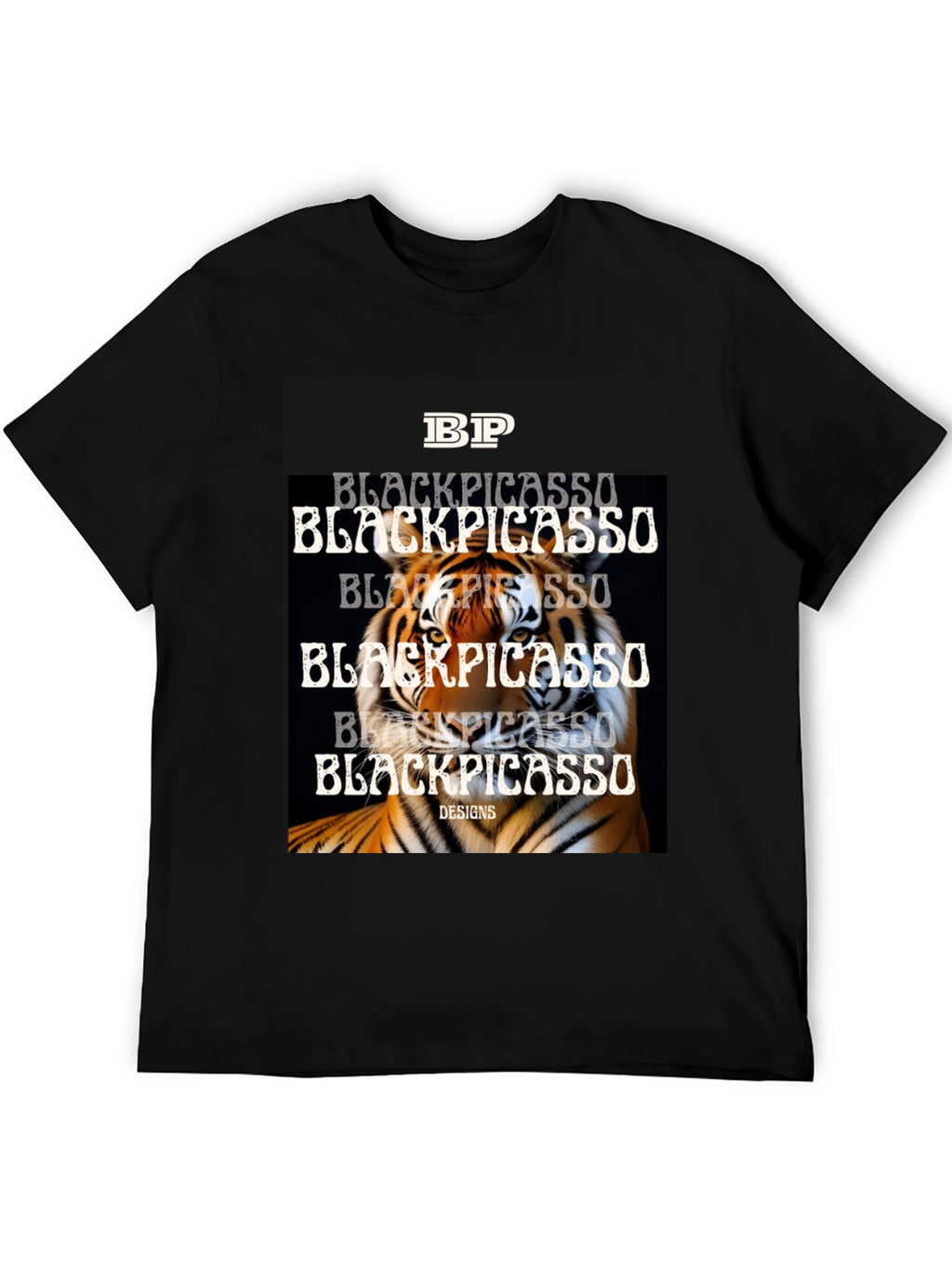 Black Picasso Tiger Graphic Tee