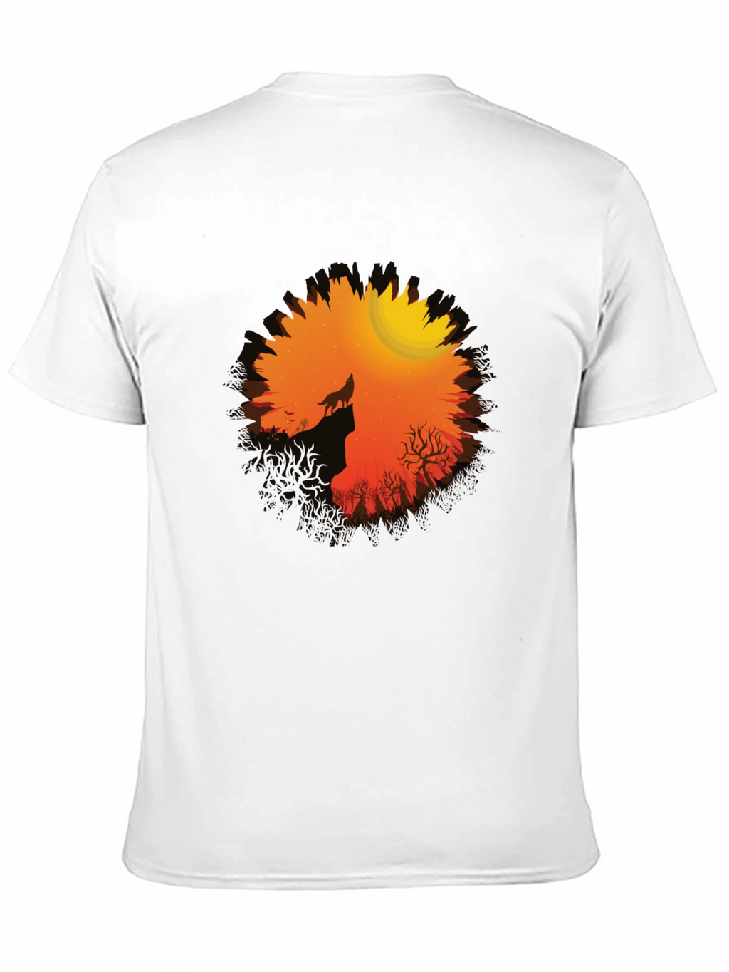 Wolf Howling at Moon Graphic Tee