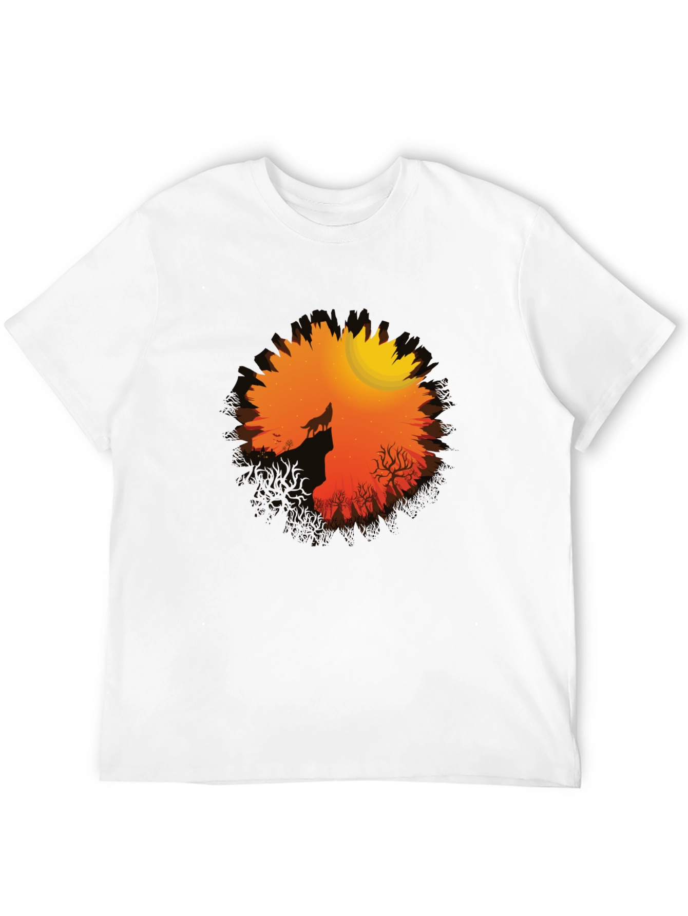 Wolf Howling at Moon Graphic Tee