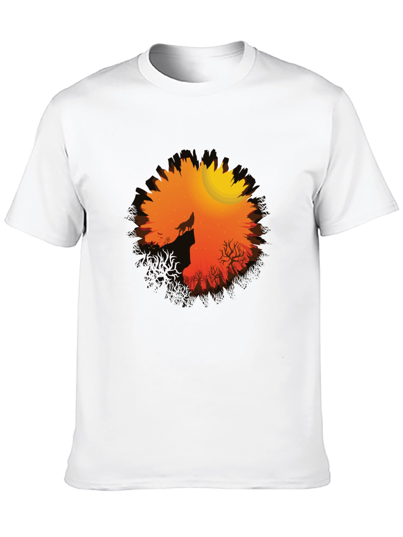 Wolf Howling at Moon Graphic Tee