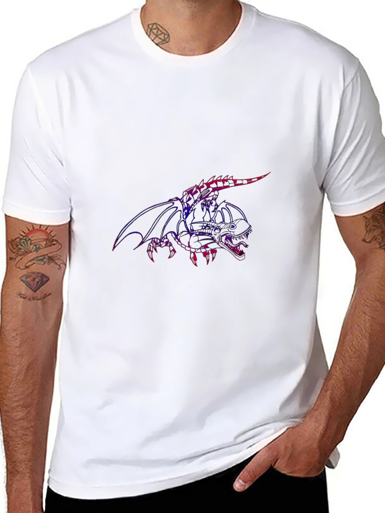 Dragon Graphic Tee - Mens Black Short Sleeve