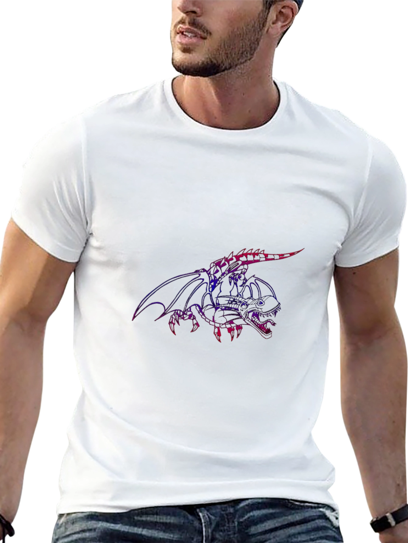Dragon Graphic Tee - Mens Black Short Sleeve