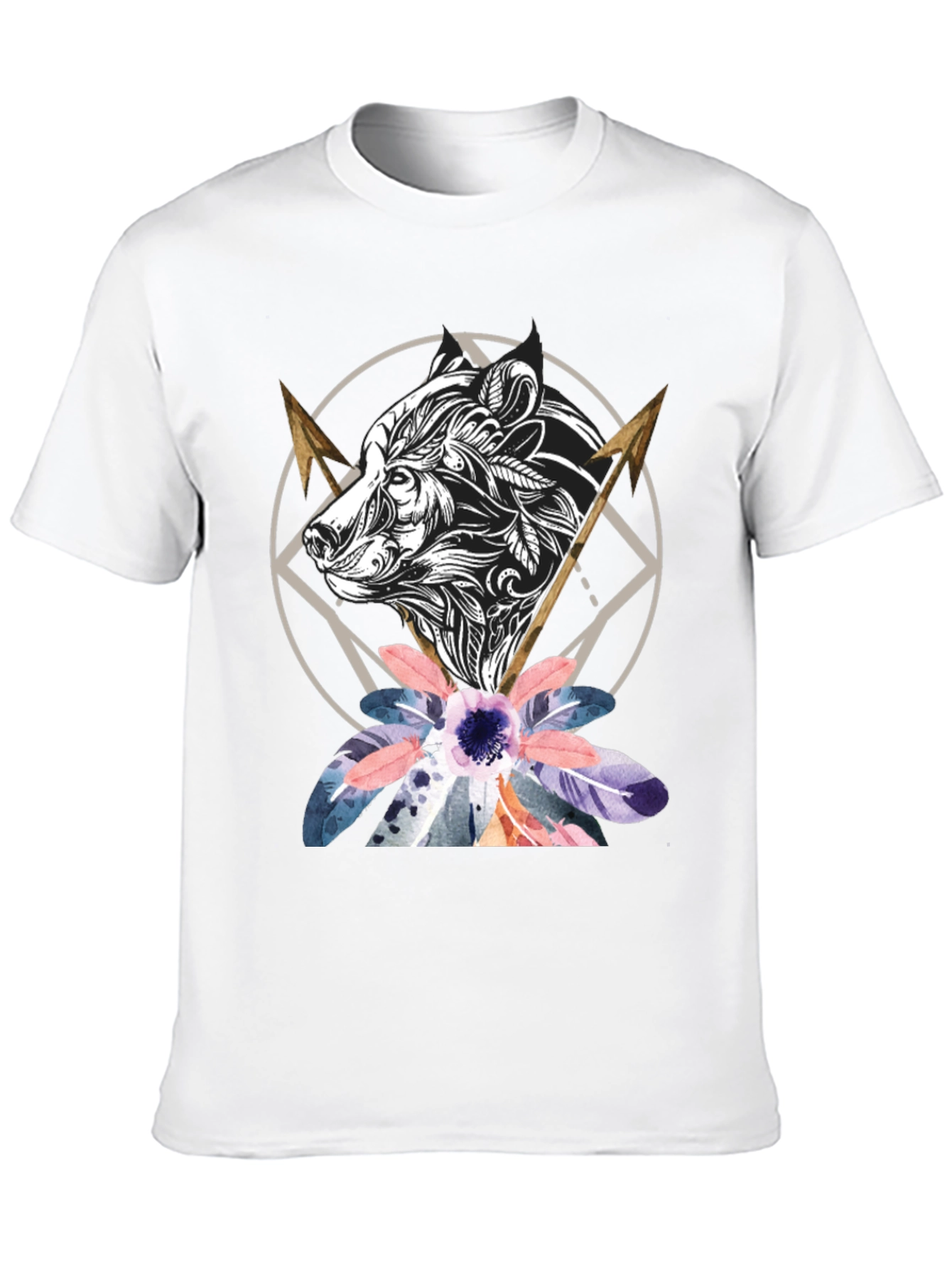 Bear & Arrows Graphic Tee - Stylish Mens Black T-Shirt