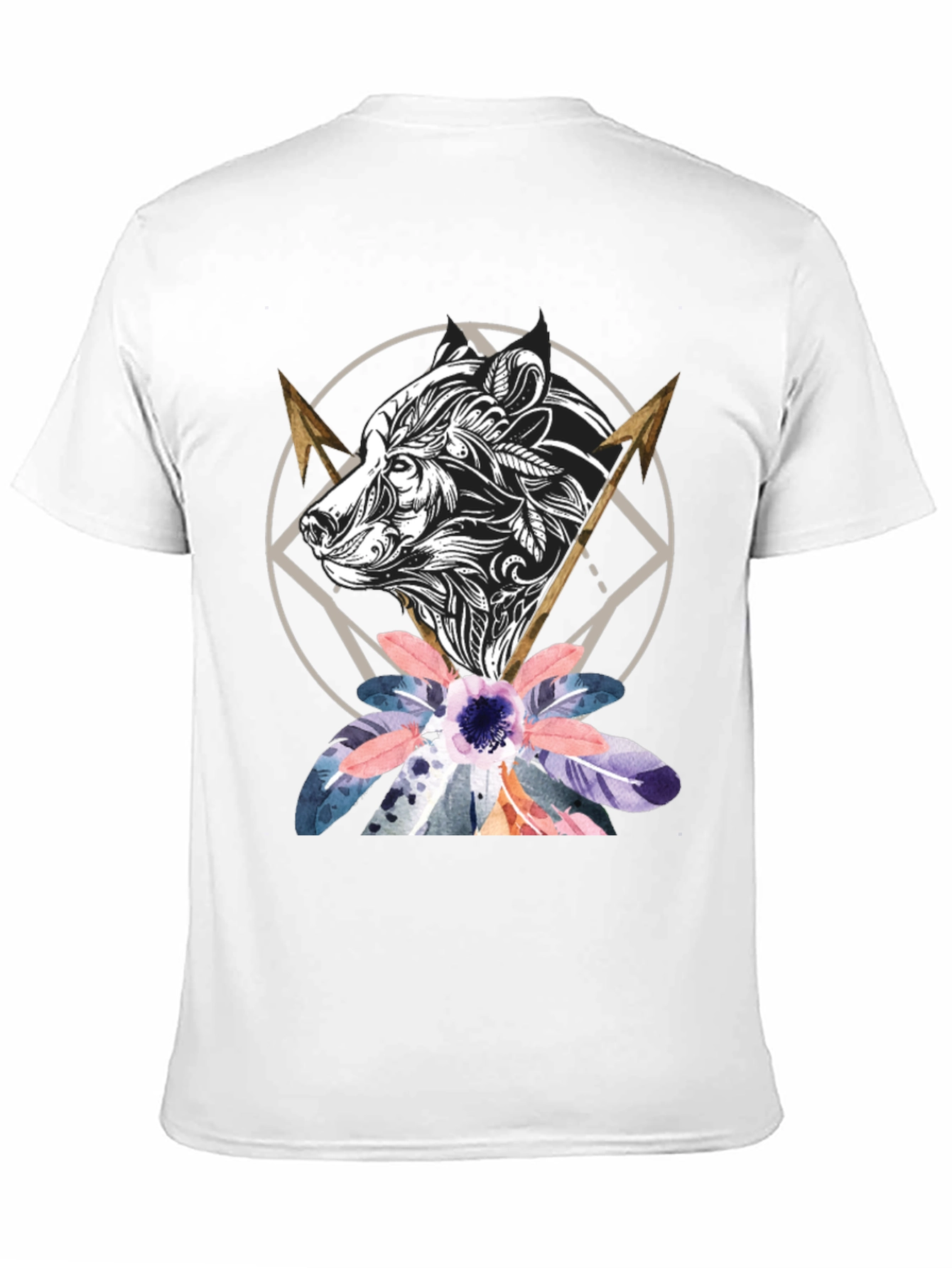 Bear & Arrows Graphic Tee - Stylish Mens Black T-Shirt