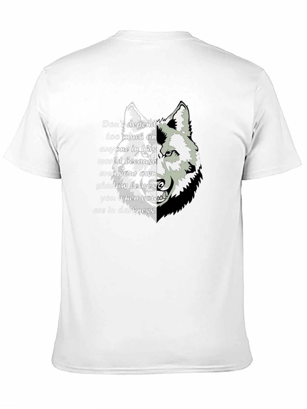 Wolf Shadow Graphic T-Shirt - Inspirational Quote Tee