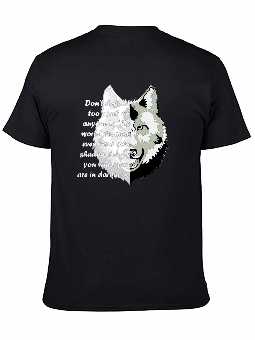 Wolf Shadow Graphic T-Shirt - Inspirational Quote Tee