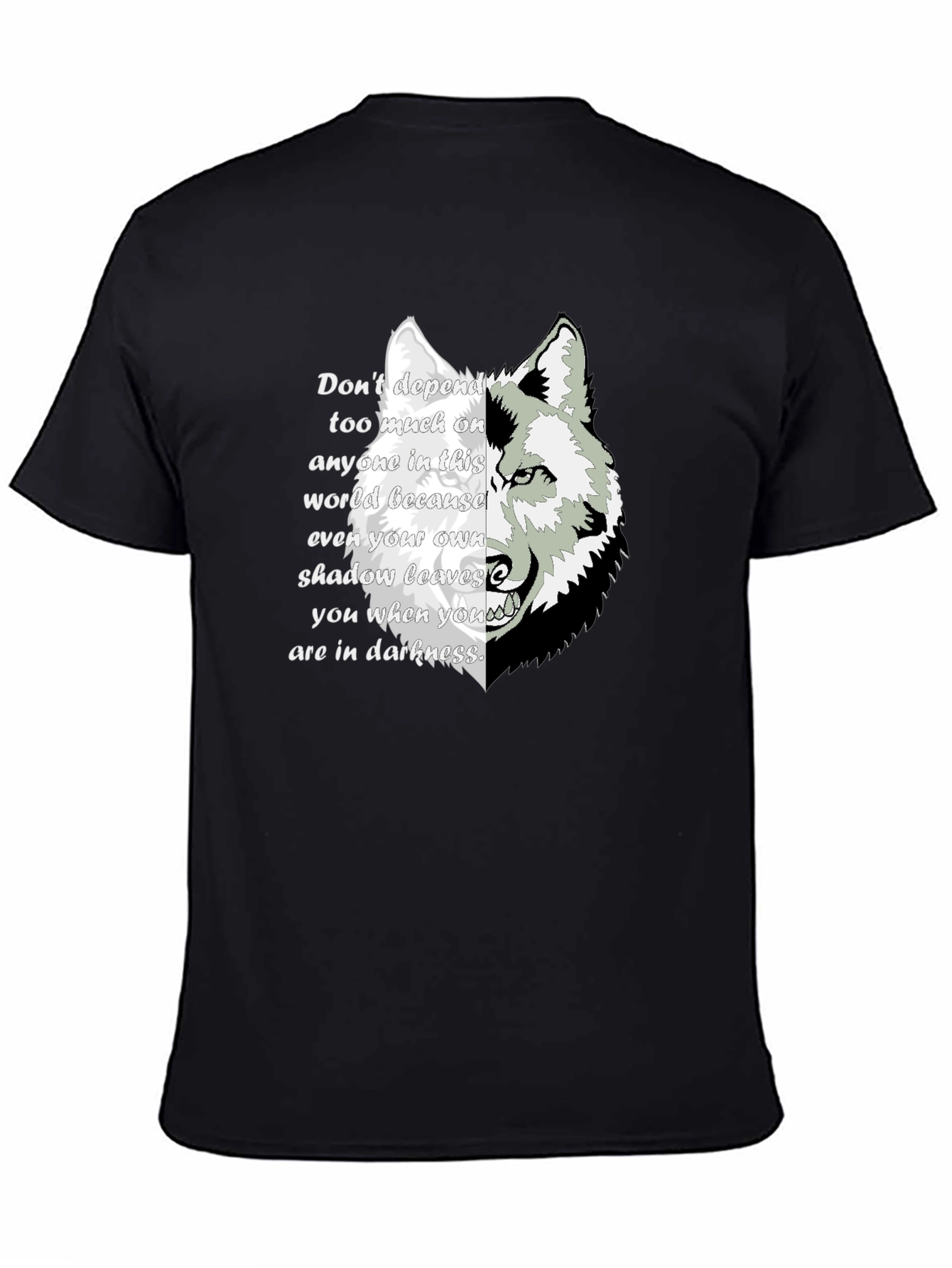 Wolf Shadow Graphic T-Shirt - Inspirational Quote Tee