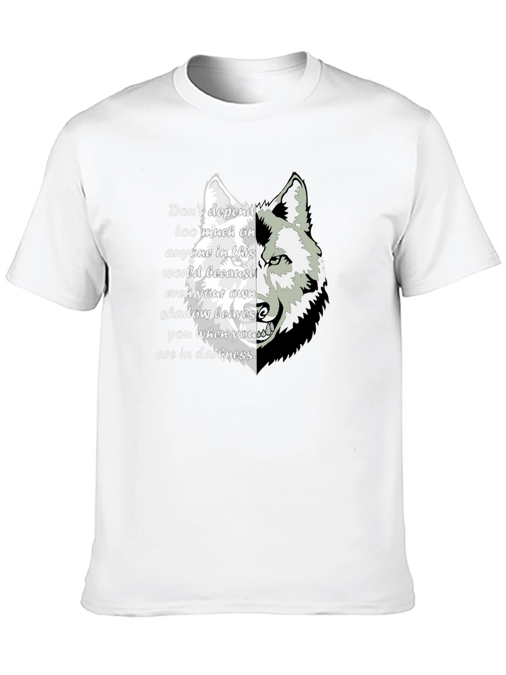 Wolf Shadow Graphic T-Shirt - Inspirational Quote Tee