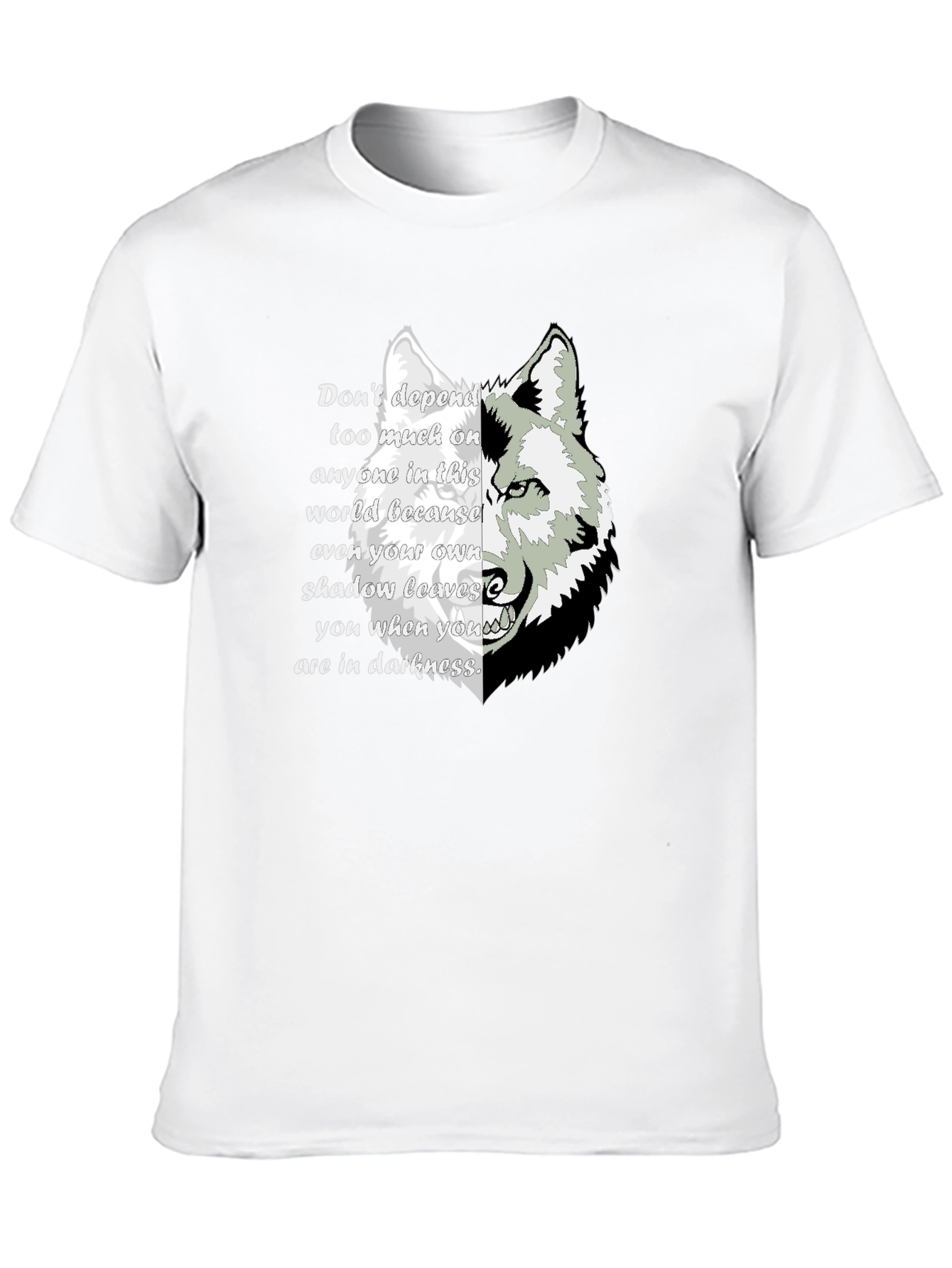 Wolf Shadow Graphic T-Shirt - Inspirational Quote Tee