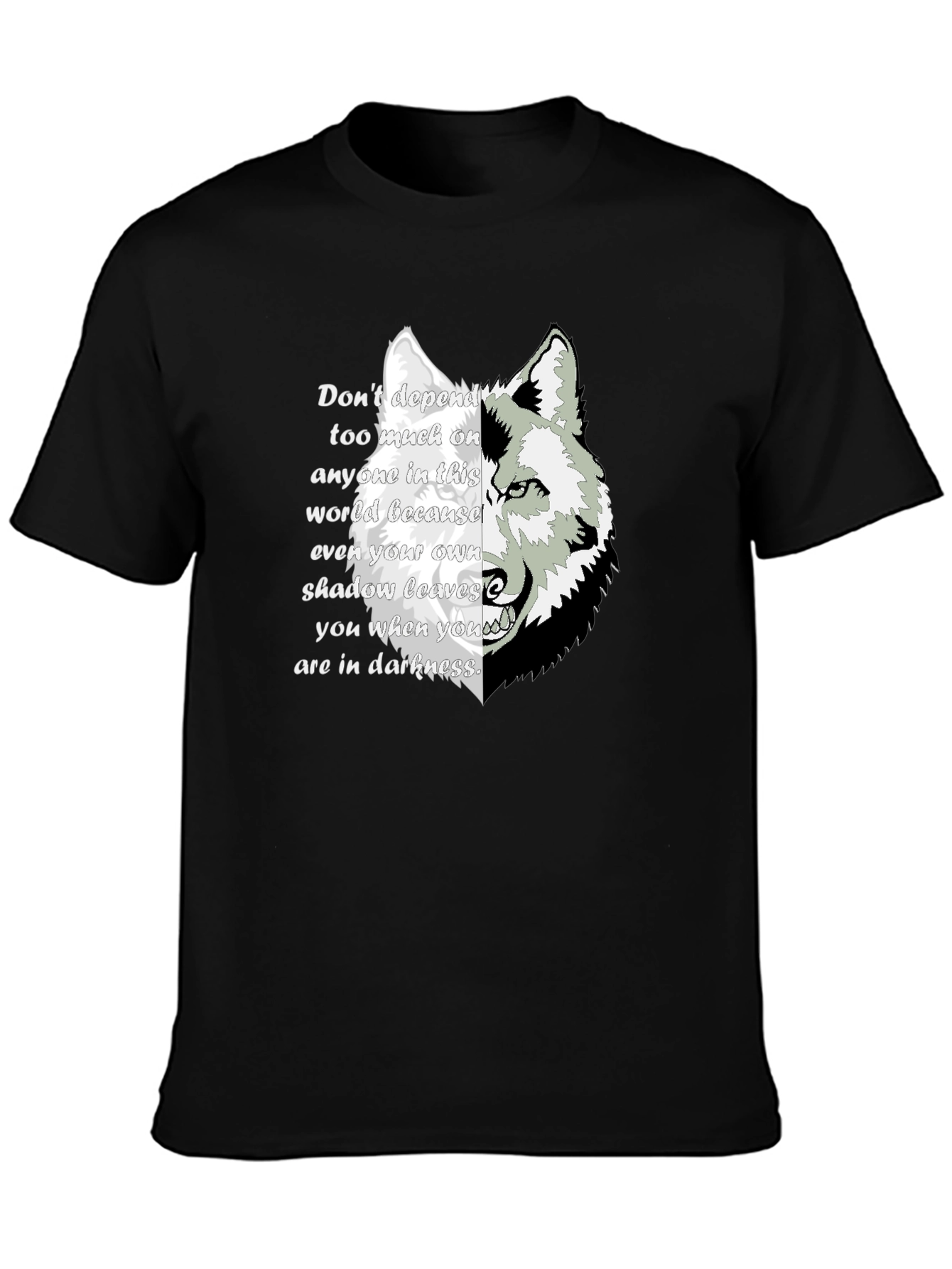 Wolf Shadow Graphic T-Shirt - Inspirational Quote Tee