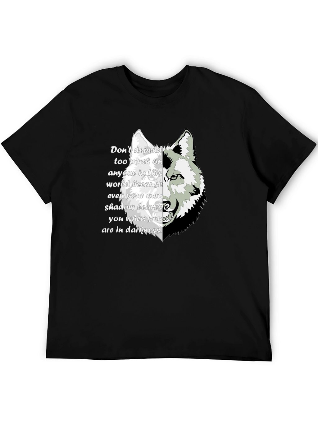 Wolf Shadow Graphic T-Shirt - Inspirational Quote Tee