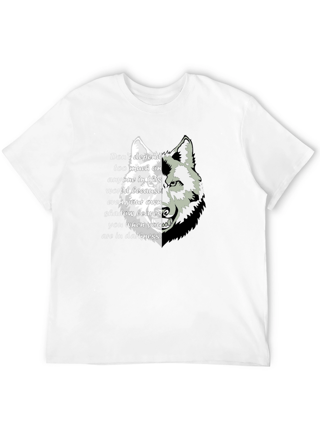 Wolf Shadow Graphic T-Shirt - Inspirational Quote Tee