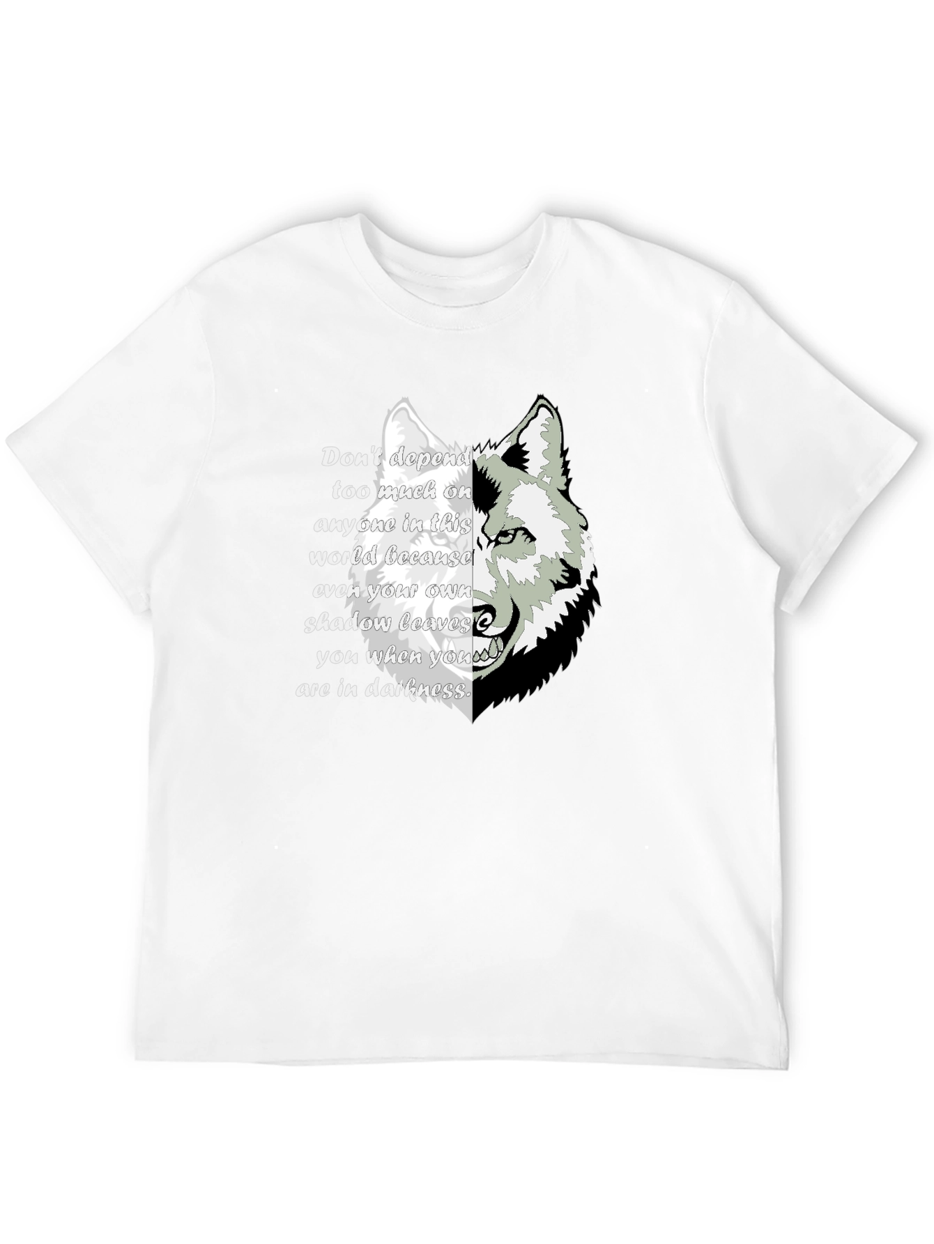 Wolf Shadow Graphic T-Shirt - Inspirational Quote Tee
