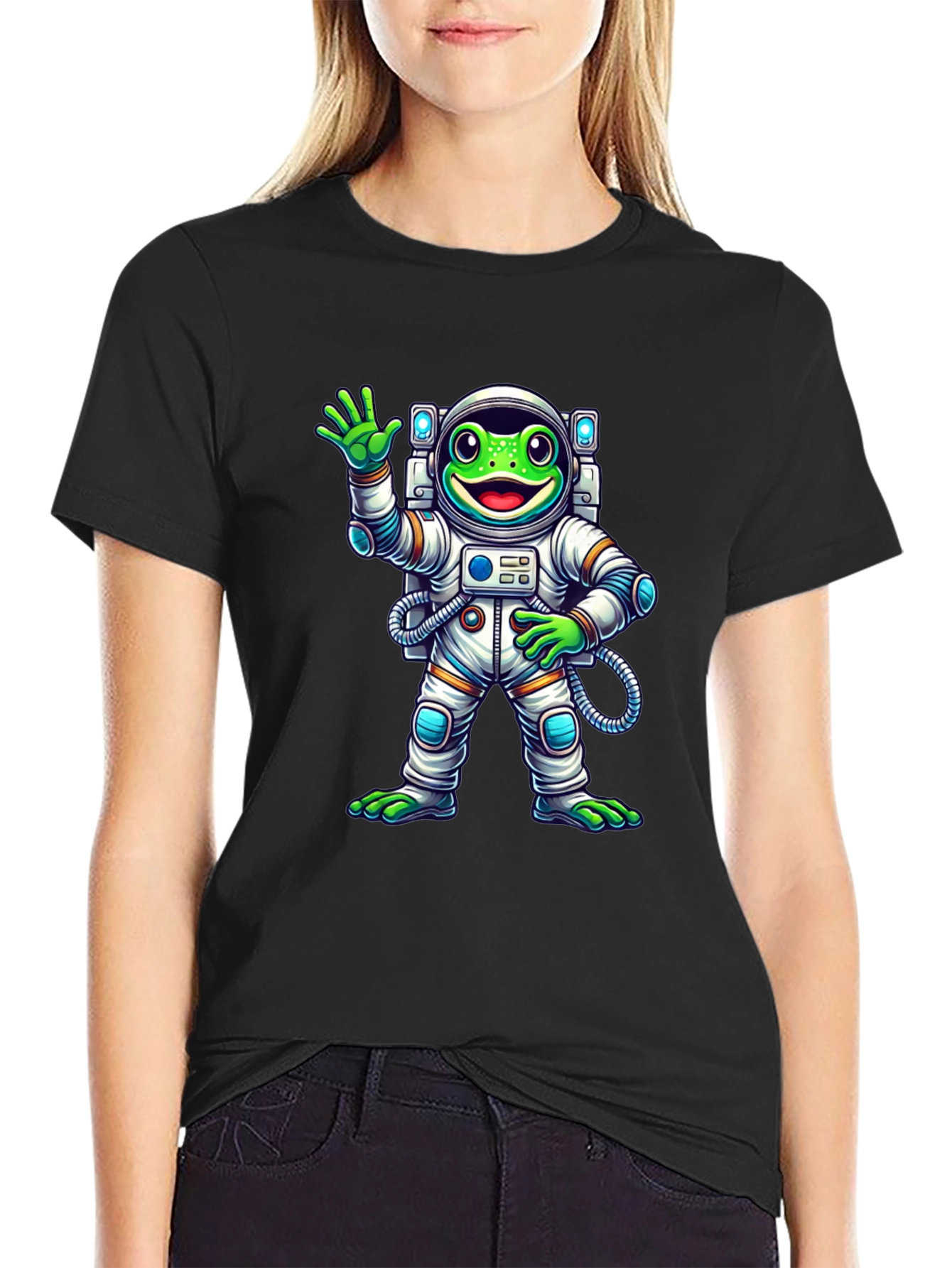 Astronaut Frog Graphic Tee - Cool Space Design