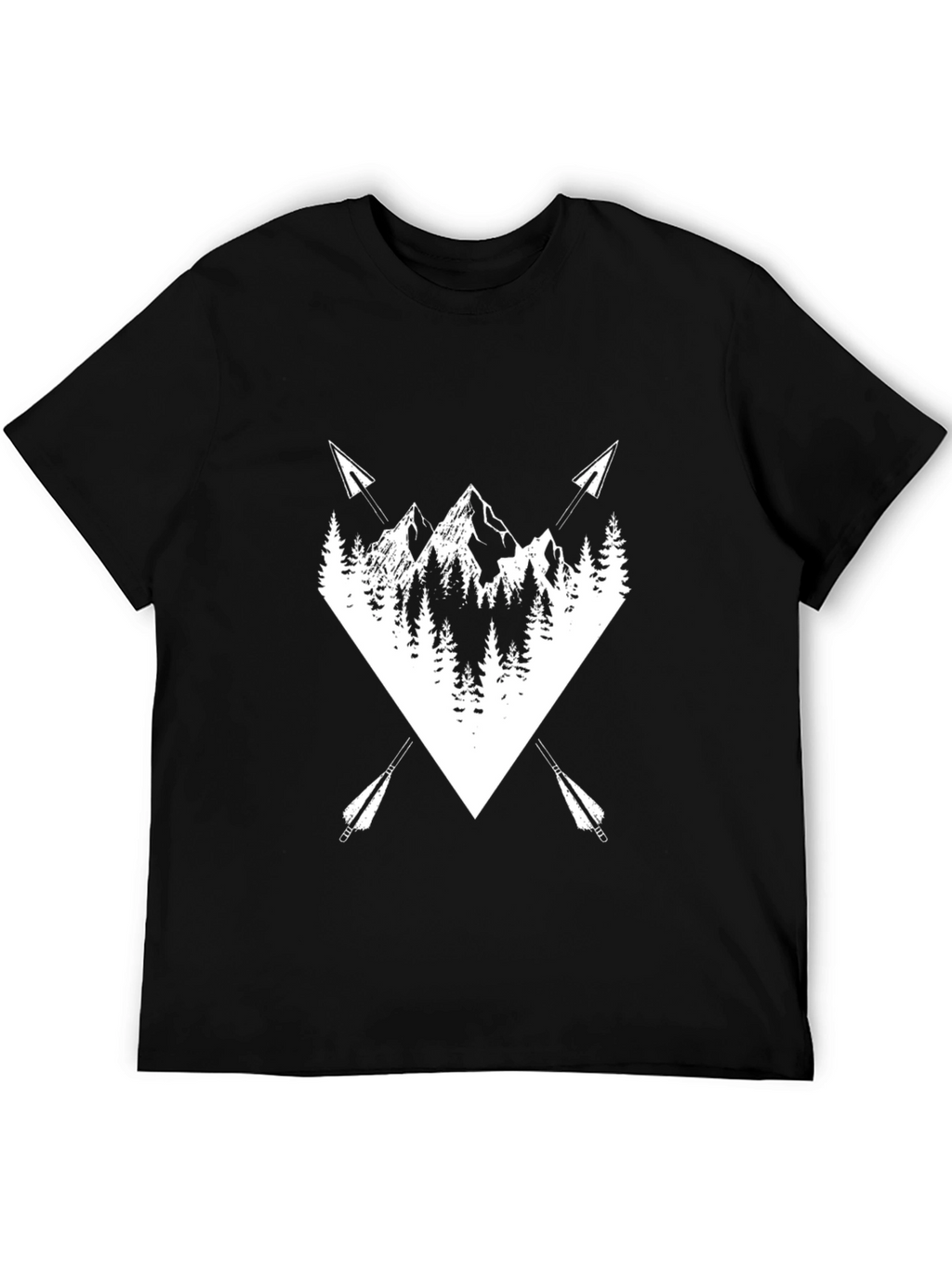 Mountain Arrow Graphic Tee - Black Cotton Blend