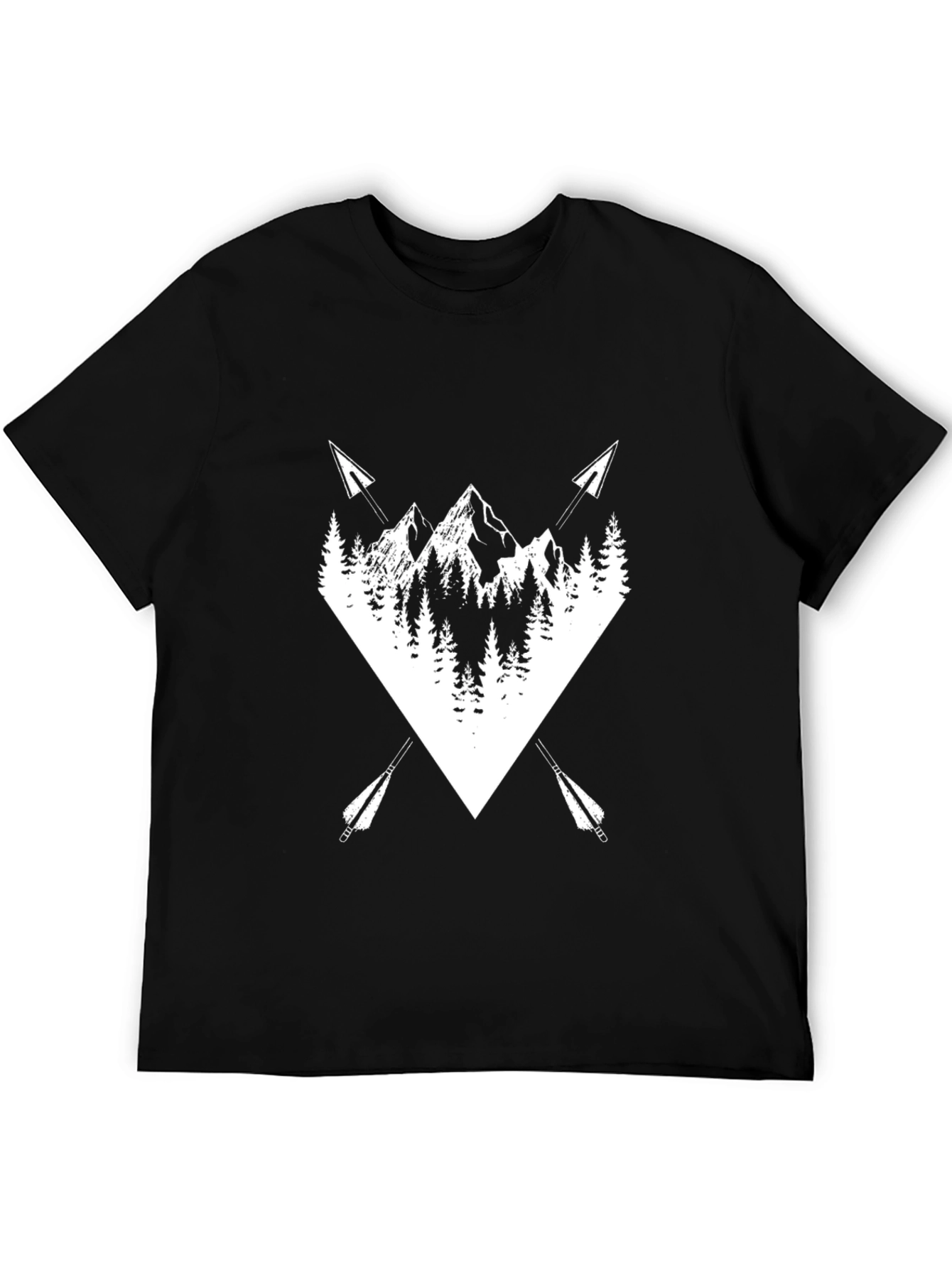 Mountain Arrow Graphic Tee - Black Cotton Blend