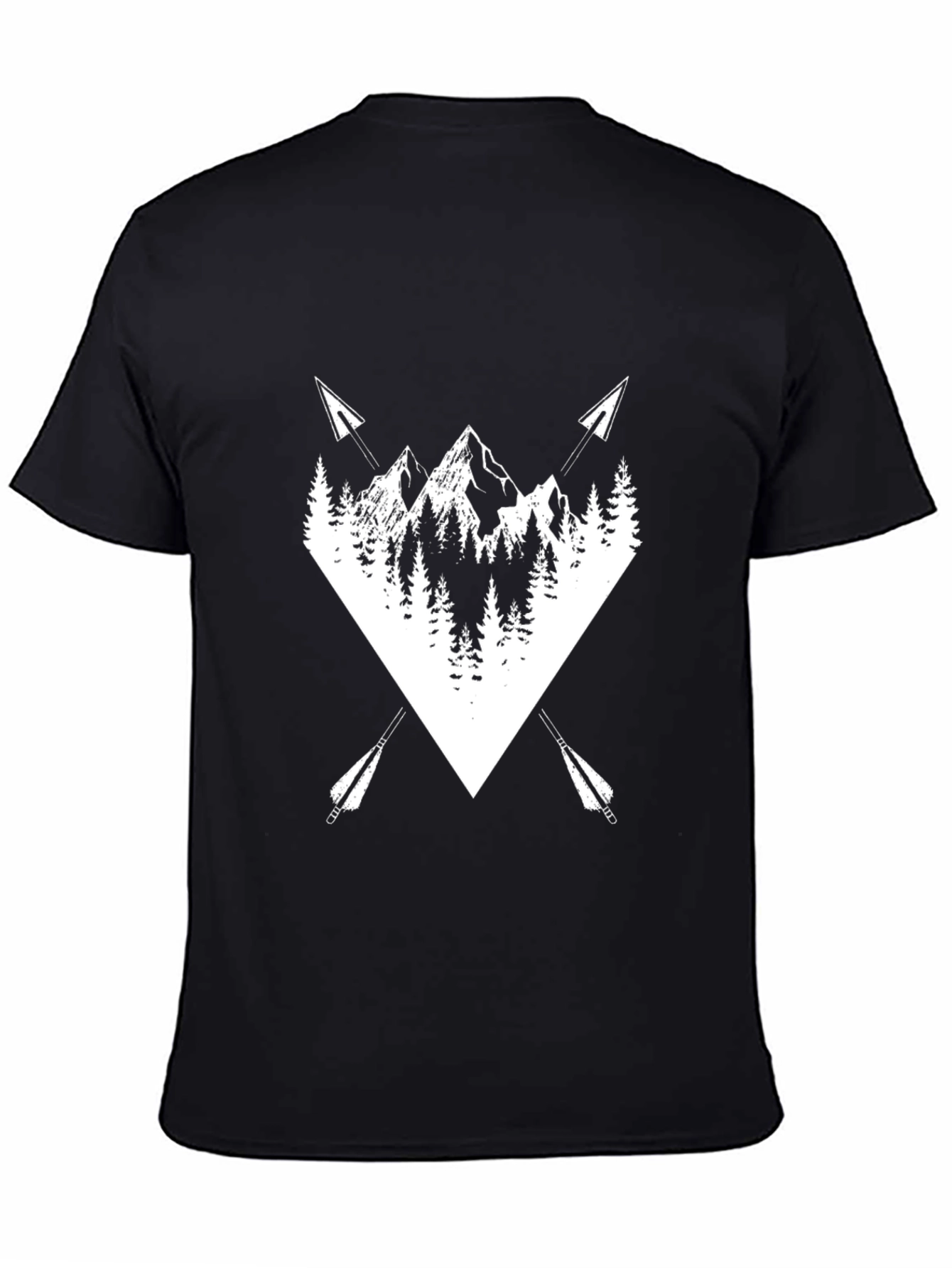 Mountain Arrow Graphic Tee - Black Cotton Blend