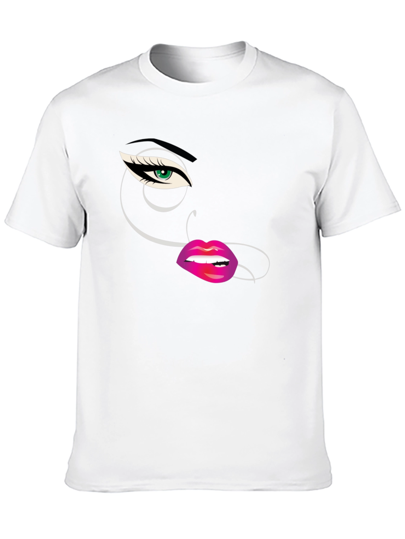 Eye & Lips Graphic Tee - Stylish Black T-Shirt