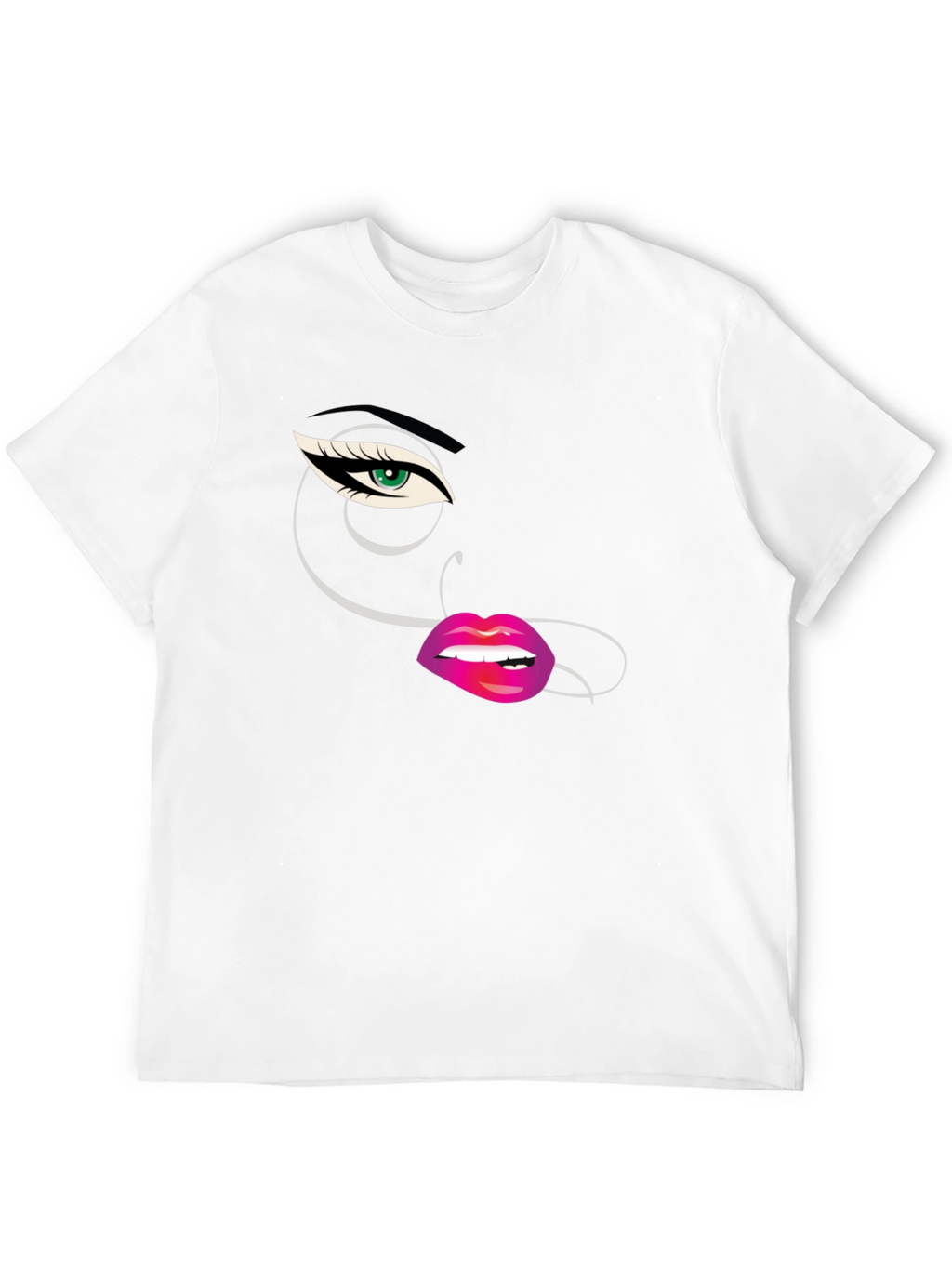 Eye & Lips Graphic Tee - Stylish Black T-Shirt
