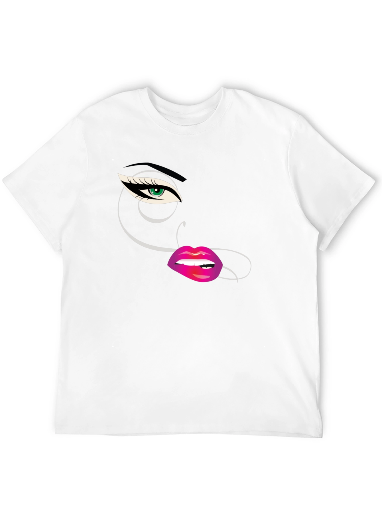 Eye & Lips Graphic Tee - Stylish Black T-Shirt