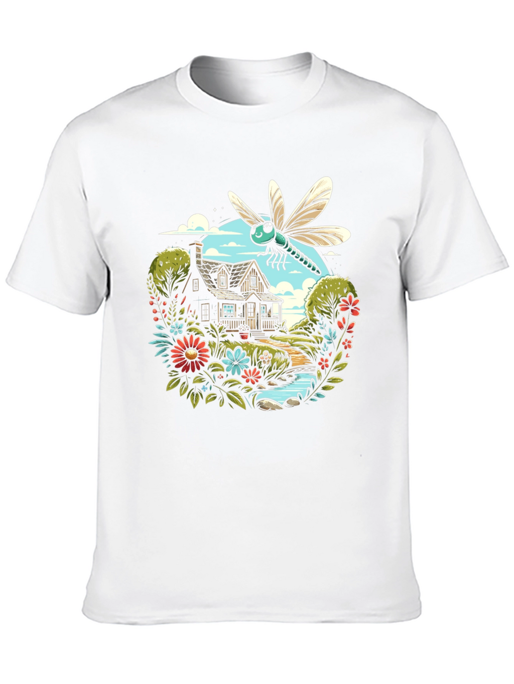 Nature Dragonfly Graphic Black Tee