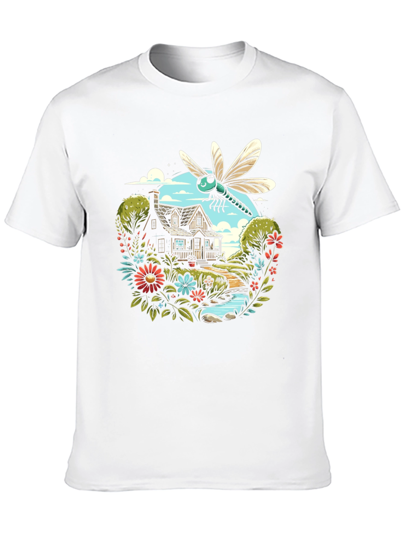 Nature Dragonfly Graphic Black Tee