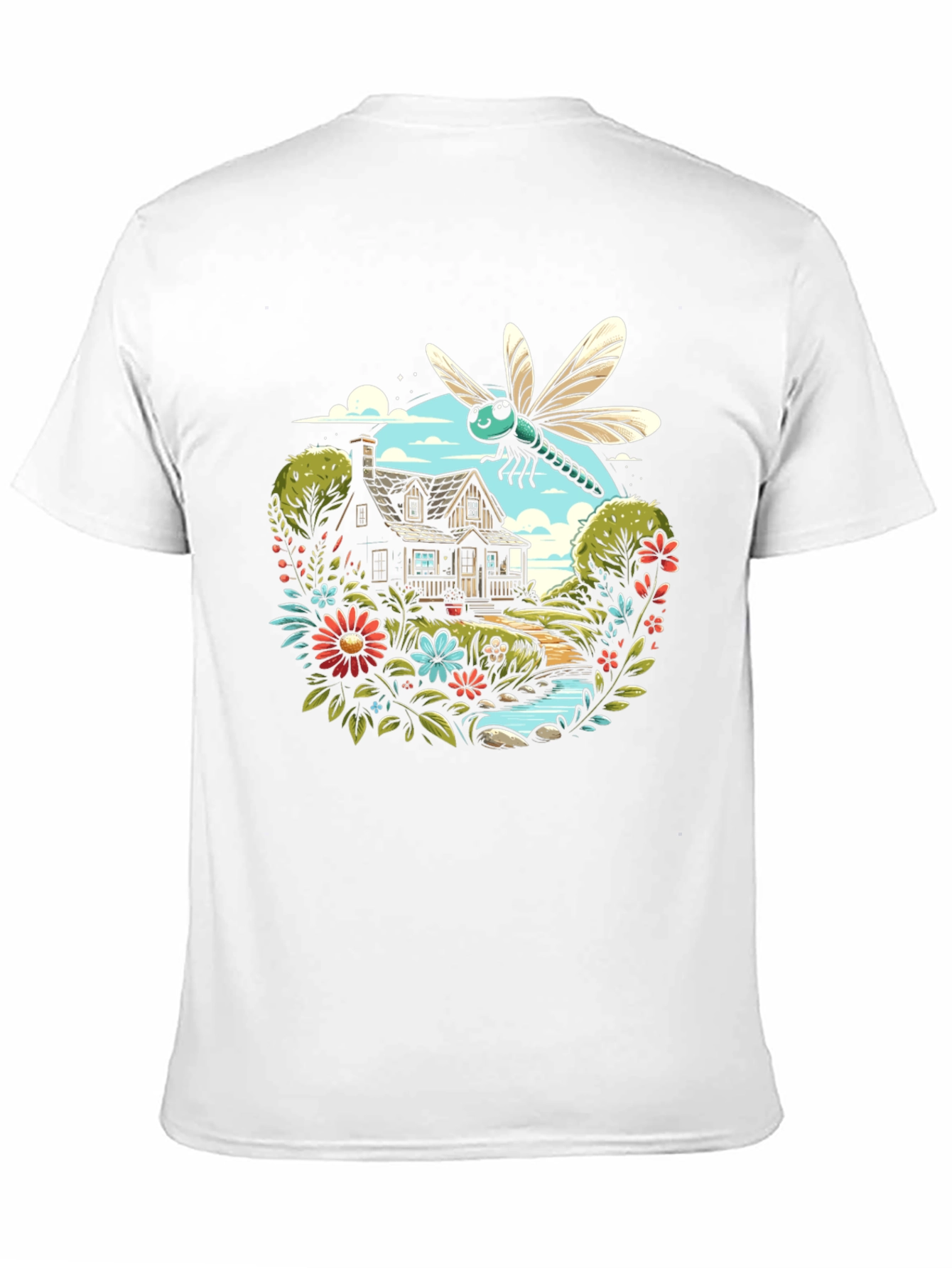 Nature Dragonfly Graphic Black Tee
