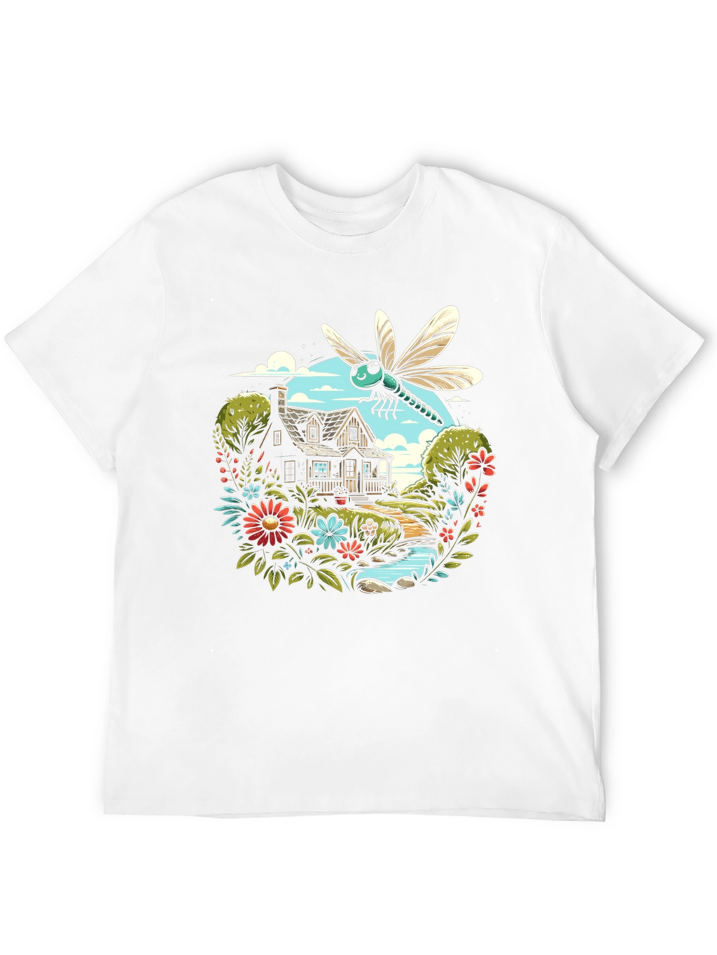 Nature Dragonfly Graphic Black Tee