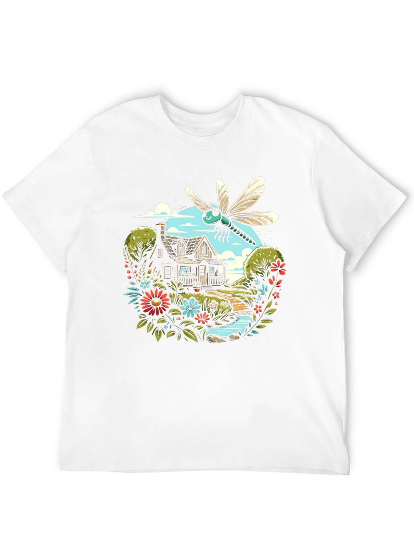 Nature Dragonfly Graphic Black Tee