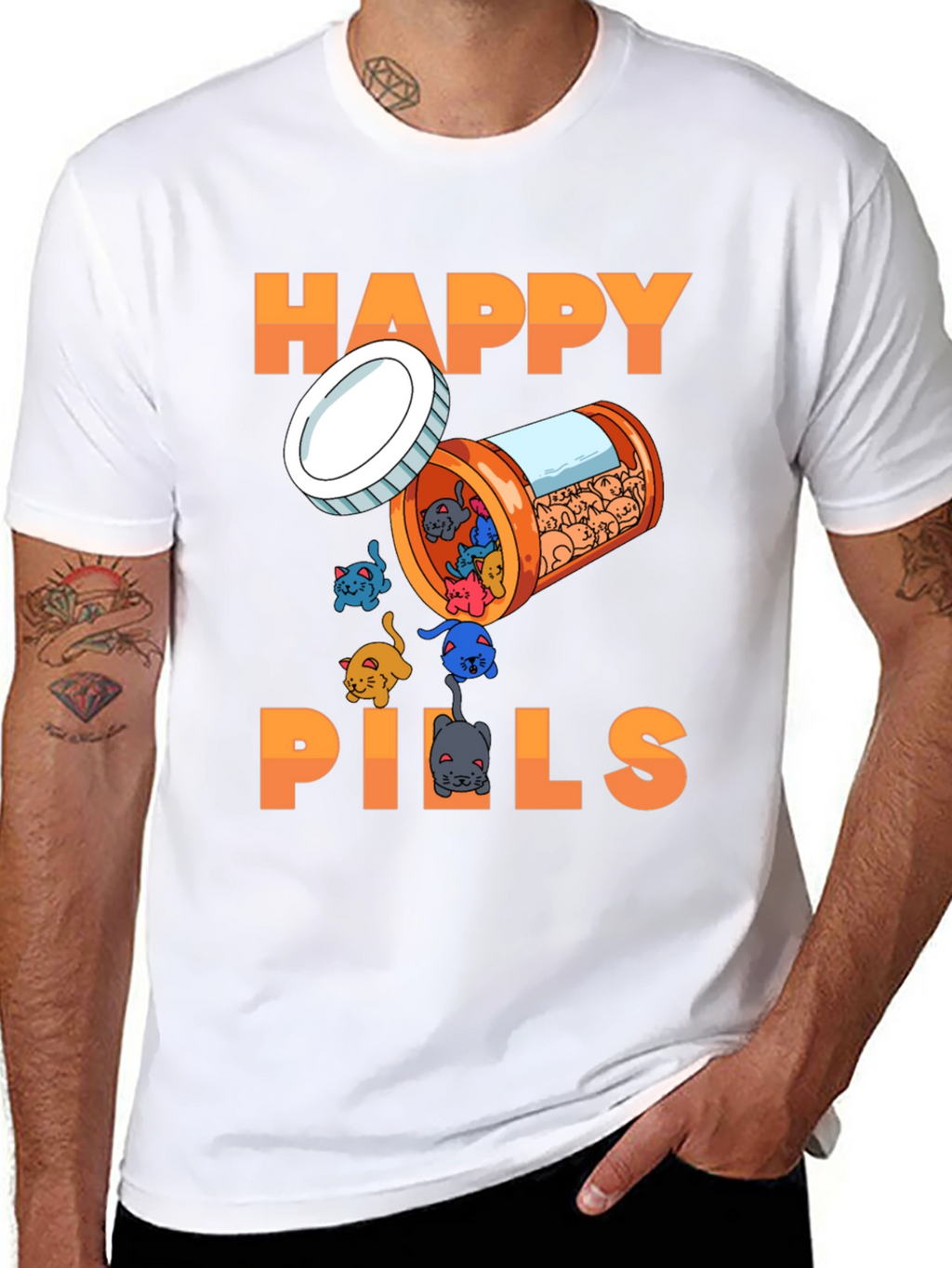Happy Pills T-Shirt - Cat Lover Edition