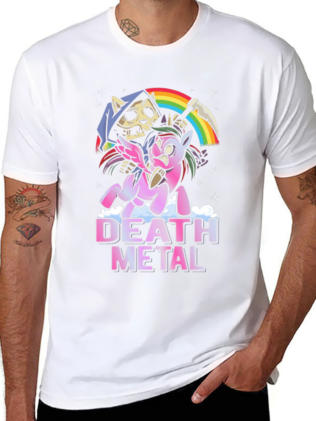 Death Metal Unicorn T-Shirt - Grim Reaper Fantasy Tee