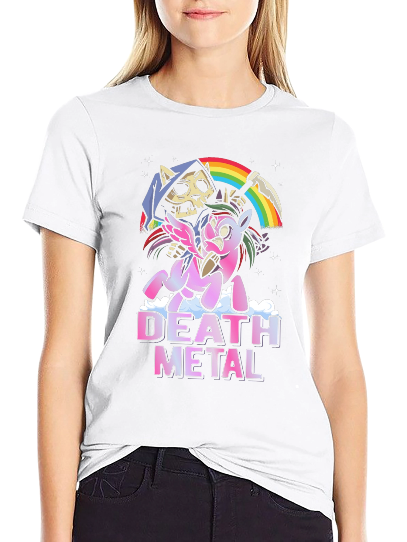 Death Metal Unicorn T-Shirt - Grim Reaper Fantasy Tee