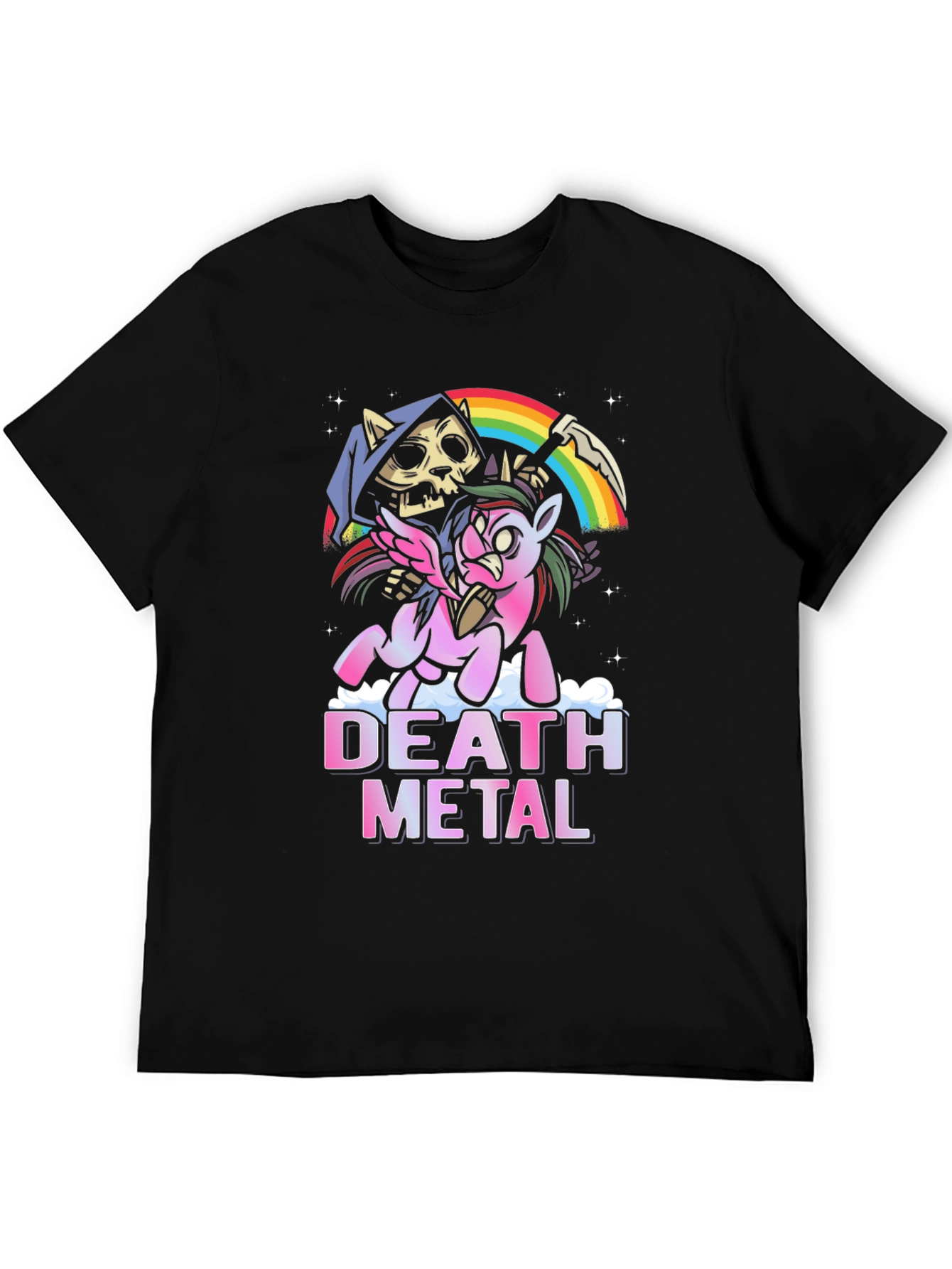 Death Metal Unicorn T-Shirt - Grim Reaper Fantasy Tee