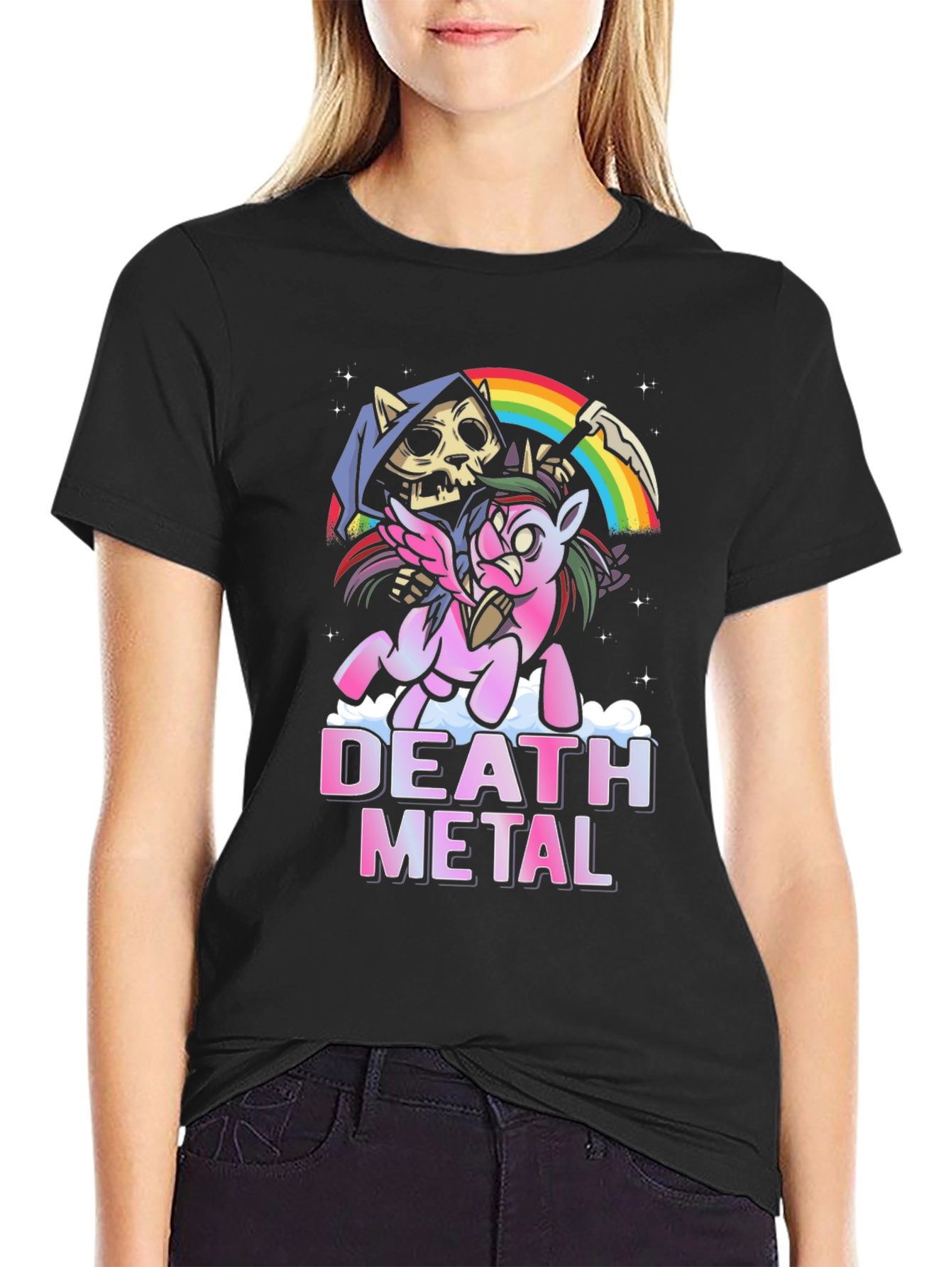Death Metal Unicorn T-Shirt - Grim Reaper Fantasy Tee