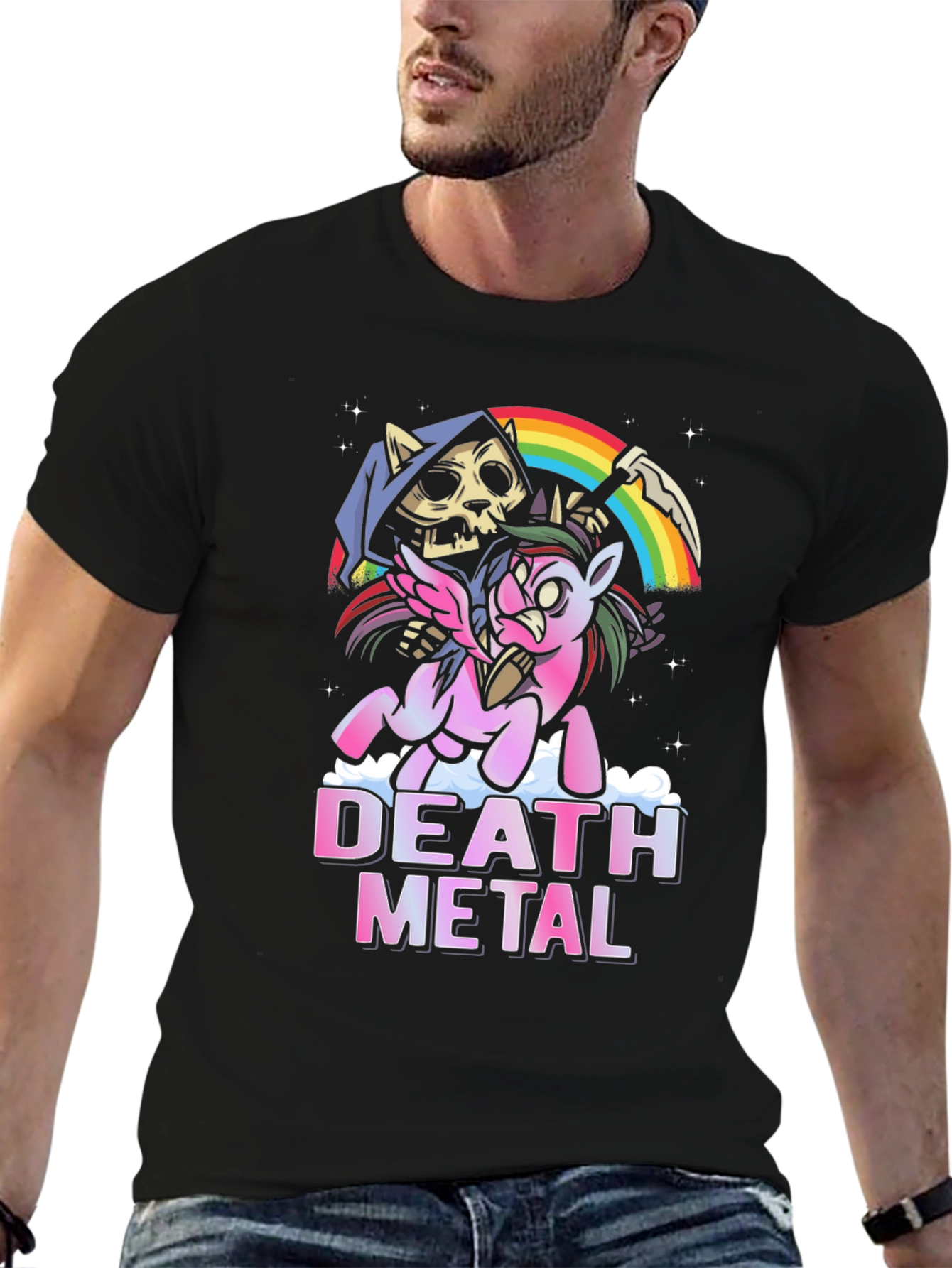 Death Metal Unicorn T-Shirt - Grim Reaper Fantasy Tee