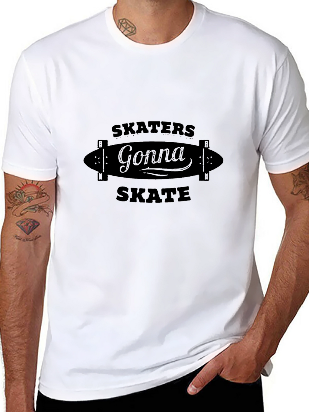 Skaters Gonna Skate Graphic Tee - Black