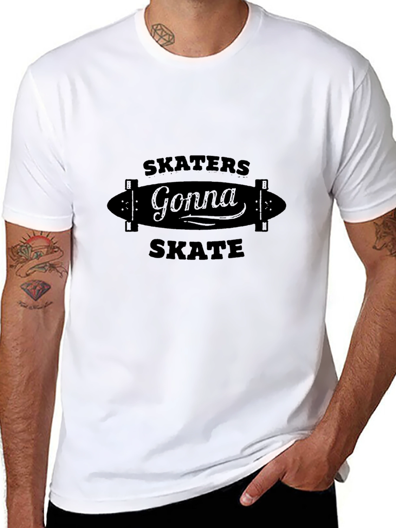Skaters Gonna Skate Graphic Tee - Black