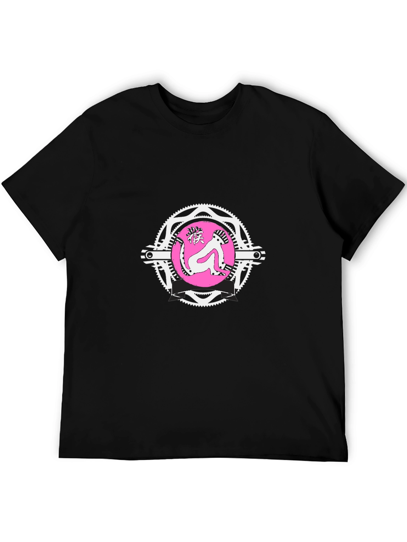 Monkey Graphic Tee - Quirky Mens Black T-Shirt