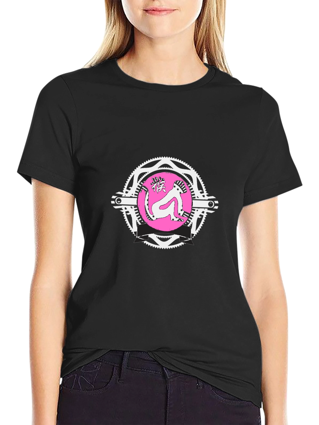 Monkey Graphic Tee - Quirky Mens Black T-Shirt