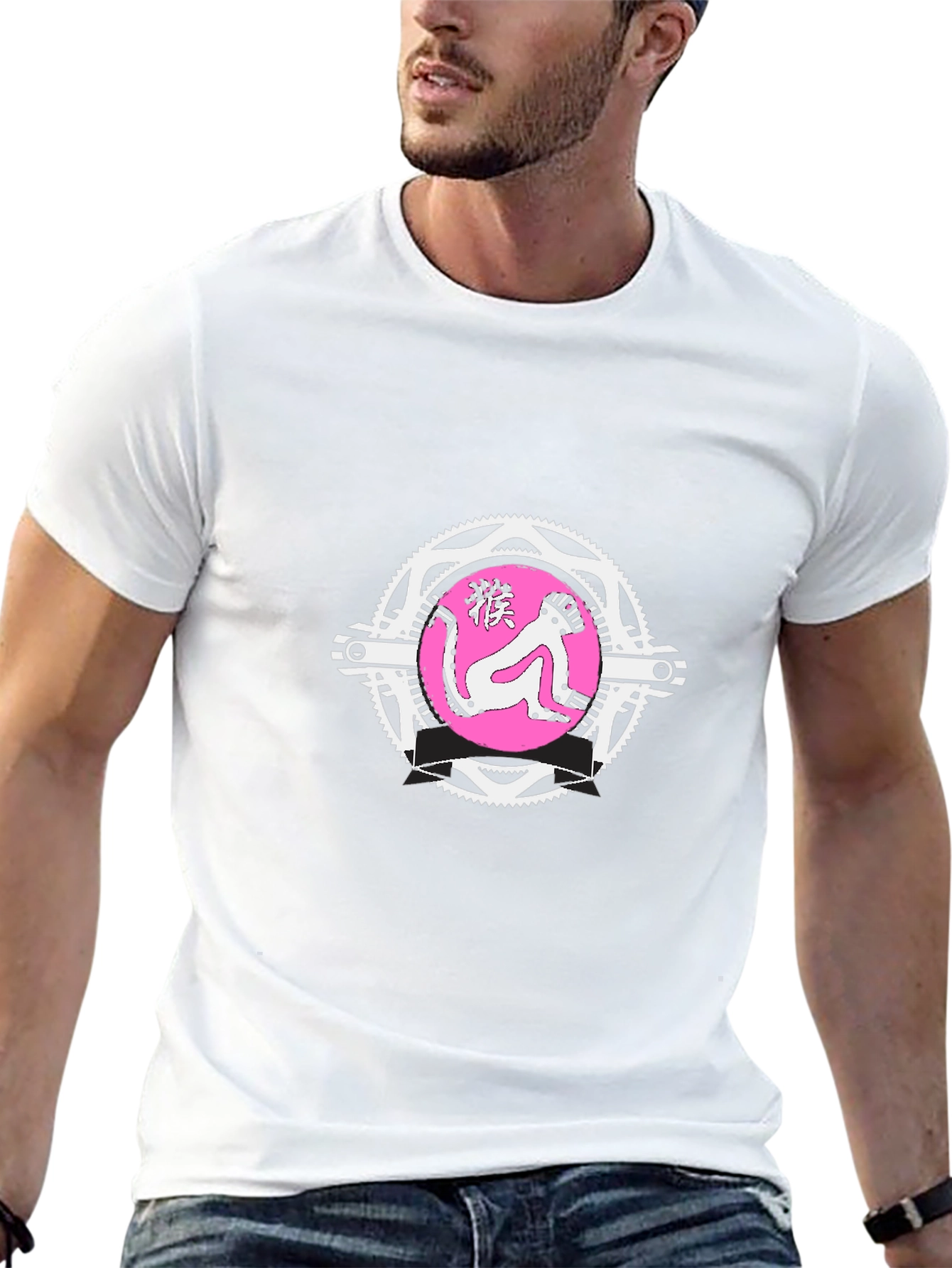 Monkey Graphic Tee - Quirky Mens Black T-Shirt