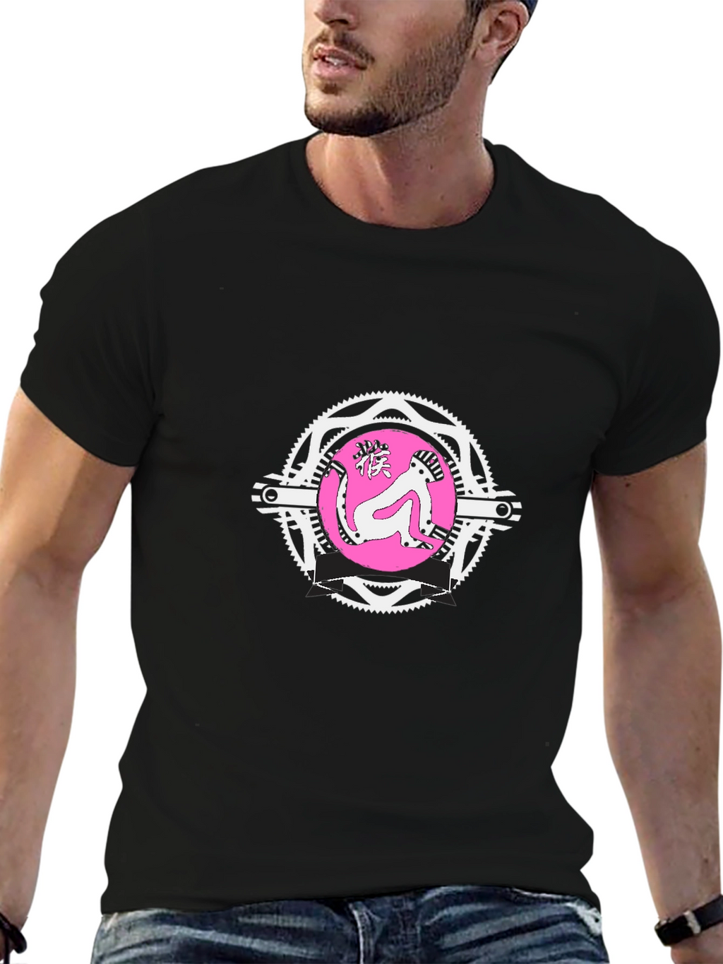 Monkey Graphic Tee - Quirky Mens Black T-Shirt