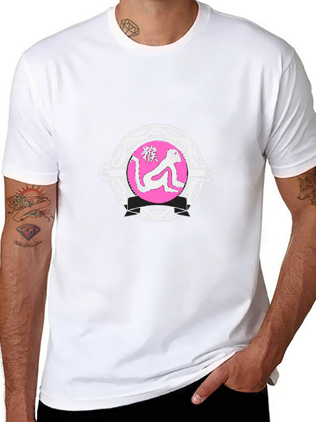 Monkey Graphic Tee - Quirky Mens Black T-Shirt