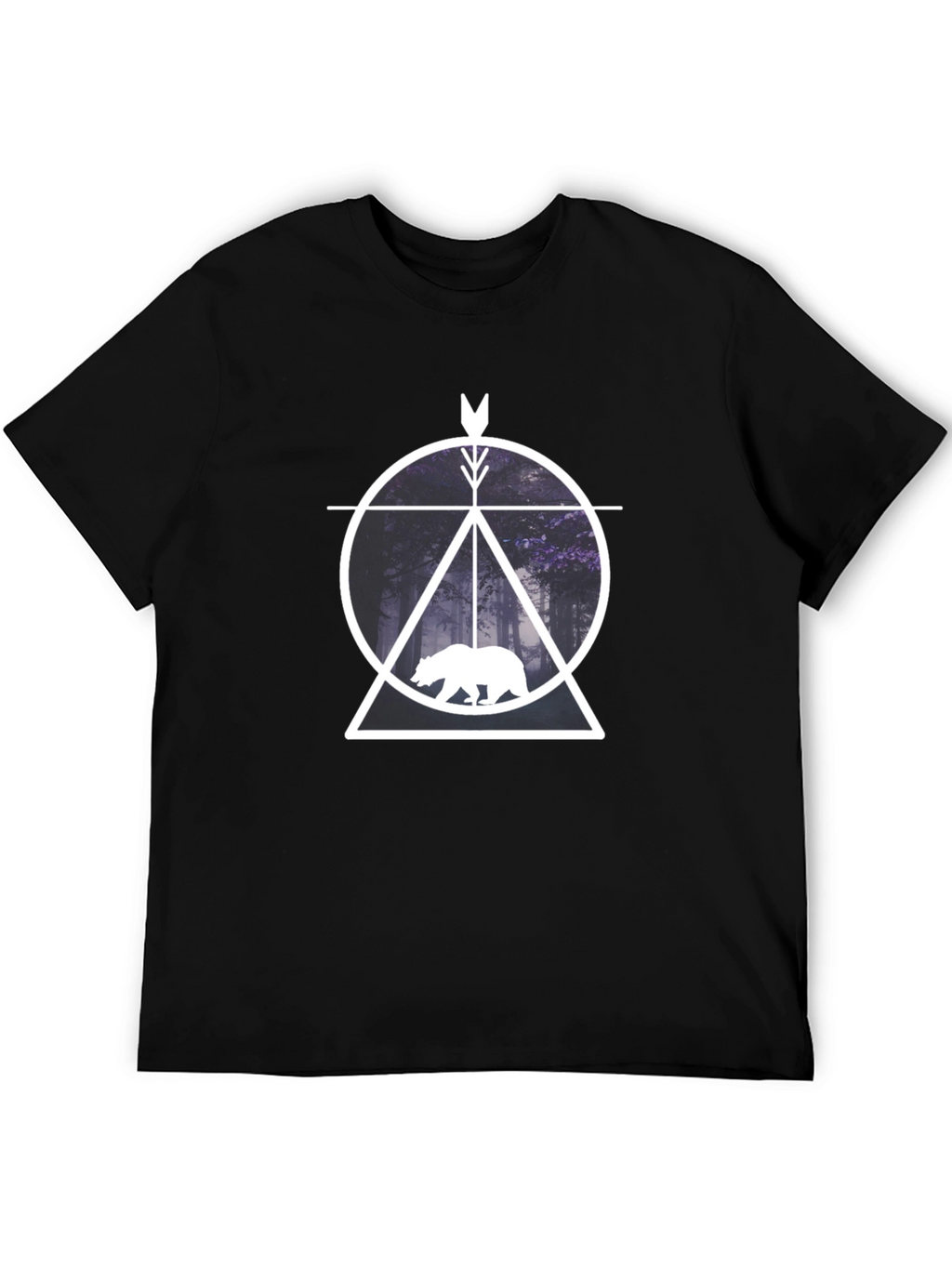 Geometric Bear Forest Graphic Tee