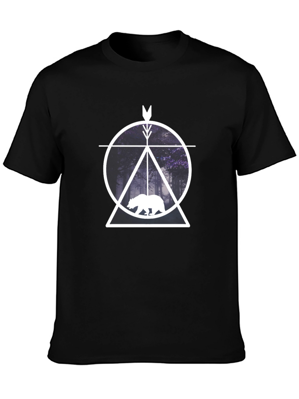 Geometric Bear Forest Graphic Tee